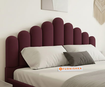 Dora Fabric bed with Upholstered headboard Non Storage Queen Size - Red Wine - Furnishka 