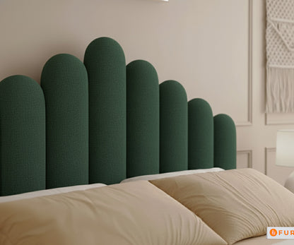 Dora Real Teak wood Hydraulic Bed King Size - Pine Green - Furnishka 