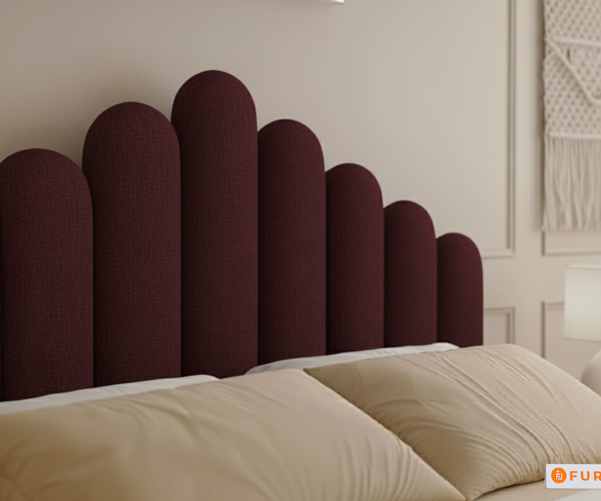 Dora Real Teak wood Hydraulic Bed King Size - Red Wine - Furnishka 