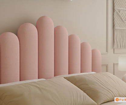 Dora Real Teak wood  Hydraulic Bed Queen Size - Flamingo pink - Furnishka 