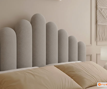 Dora Real Teak wood Hydraulic Bed Queen Size - Space Grey - Furnishka 