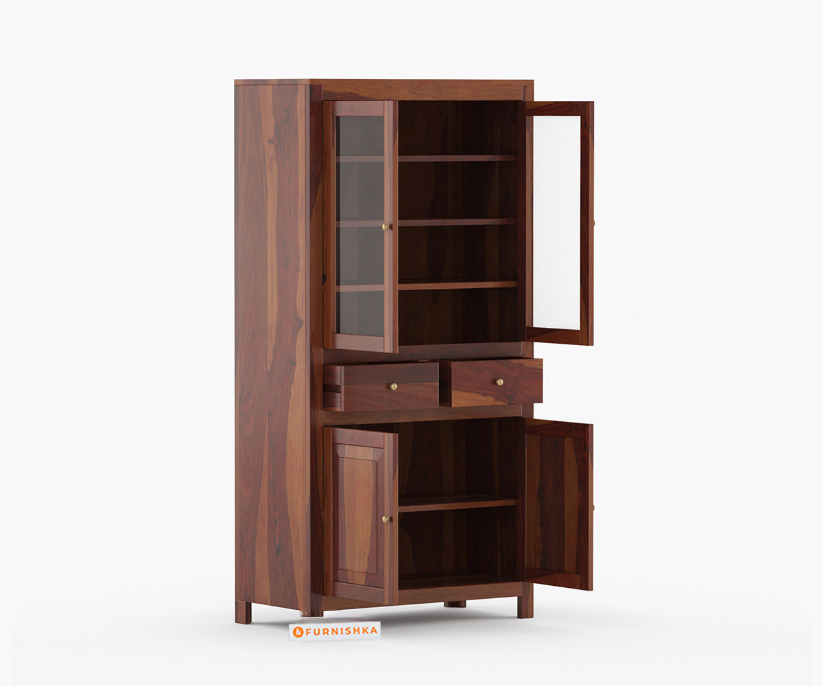 Douglas Sheesham Wood Kitchen Cabinet - Furnishka 