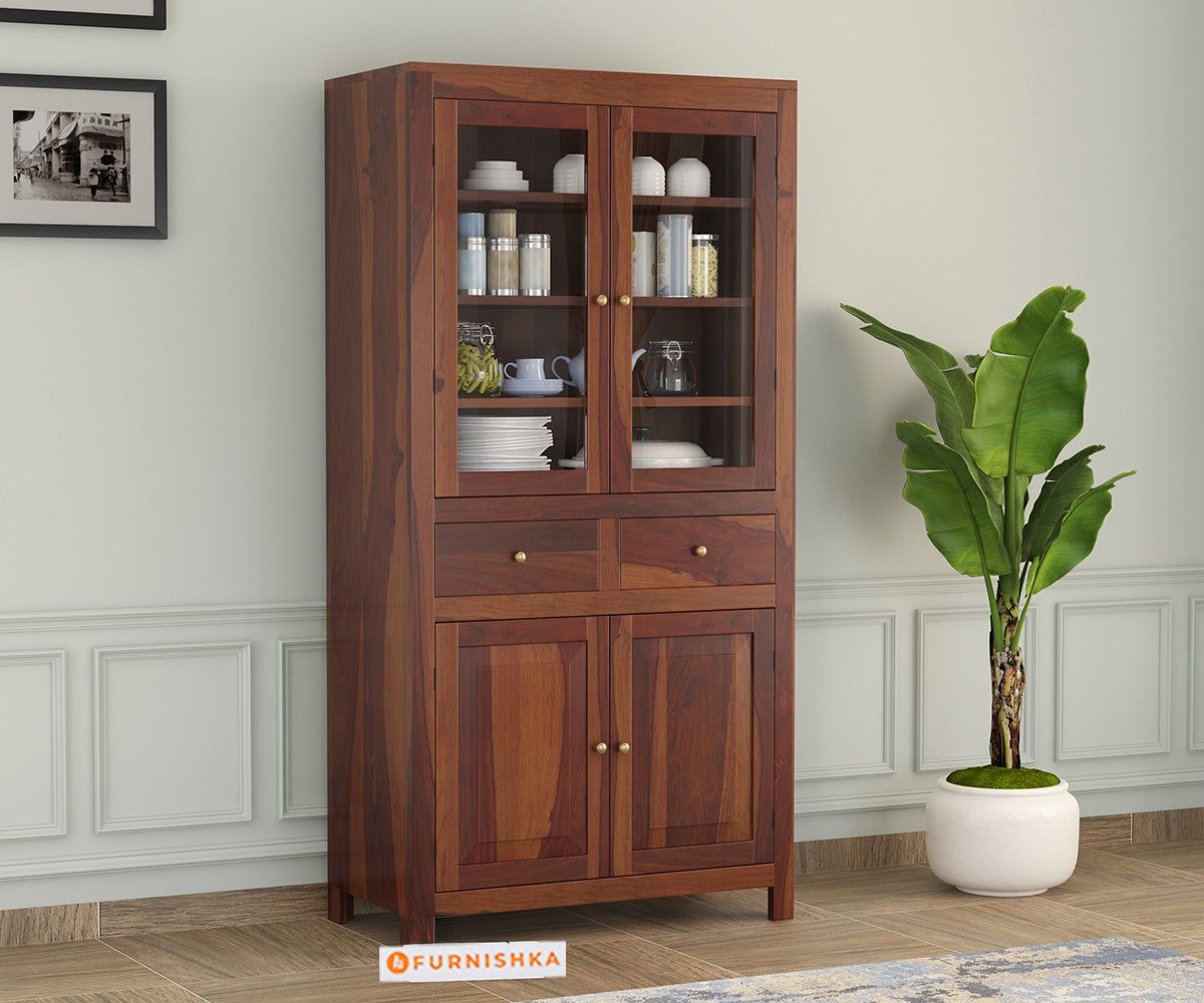 Douglas Sheesham Wood Kitchen Cabinet - Furnishka 