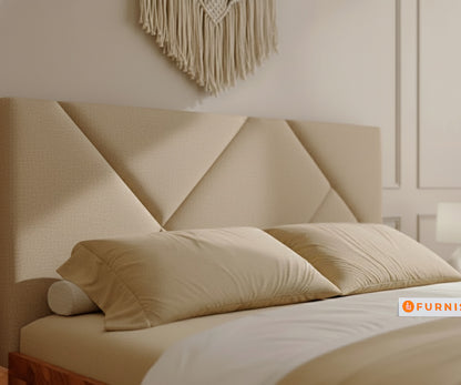 Agatha Real Teak Wood Hydraulic Bed King Size Light Beige