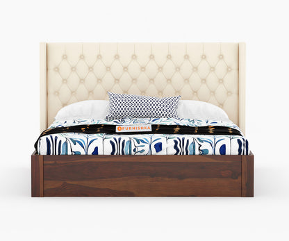Drewno Sheesham wood  Box Storage Bed - Queen Size - Furnishka 