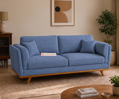 Oslo 3 Seater Fabric Sofa With Dusty Blue