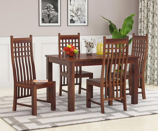 Ellen 4 Seater Dining Set without Cushion Chairs - Furnishka 