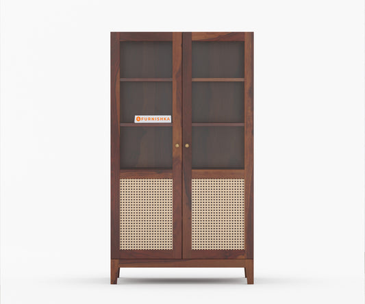 Elsie Sheesham Wood Two Door Cane Chest of Drawer