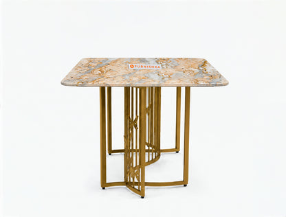 Elysian Dining Table 6 Seater PVD Gold Base - Furnishka