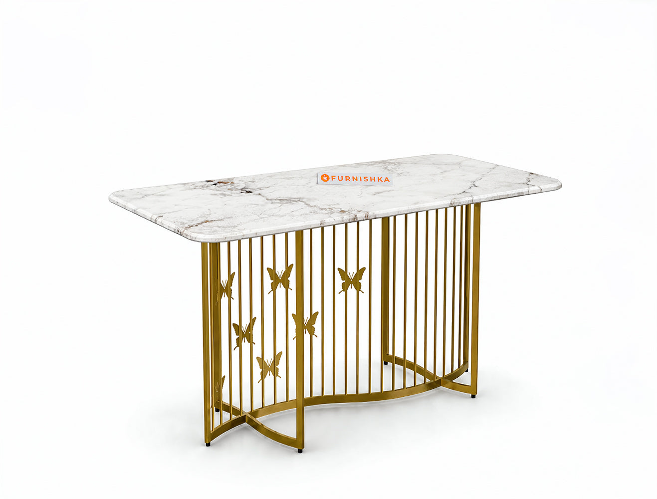 Elysian Dining Table 6 Seater PVD Gold Base - Furnishka