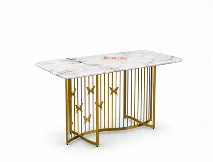 Elysian Dining Table 6 Seater PVD Gold Base - Furnishka