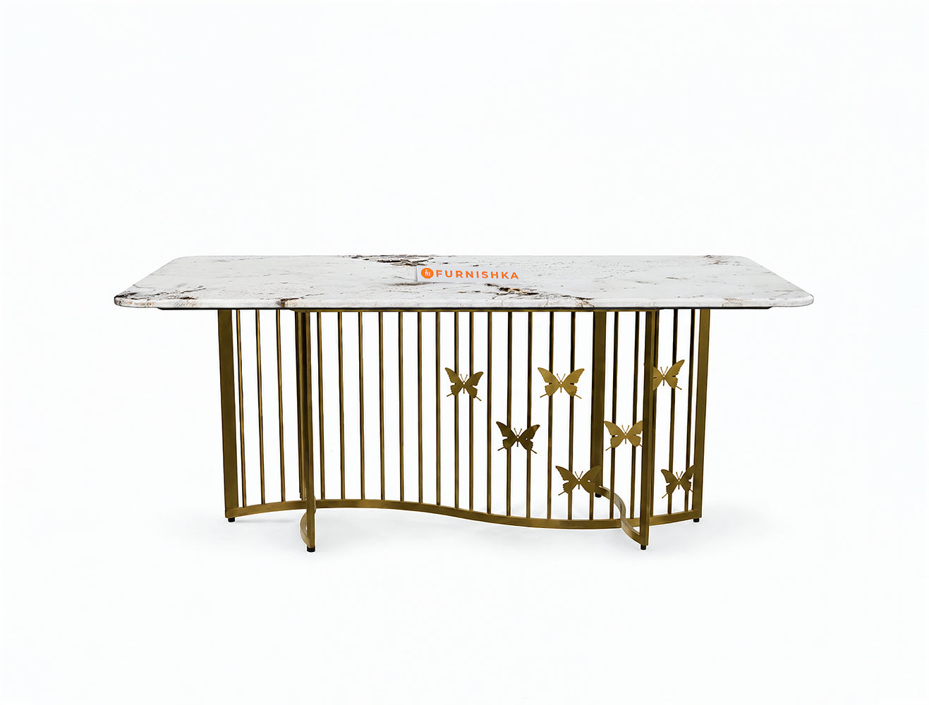 Elysian Dining Table 6 Seater PVD Gold Base - Furnishka