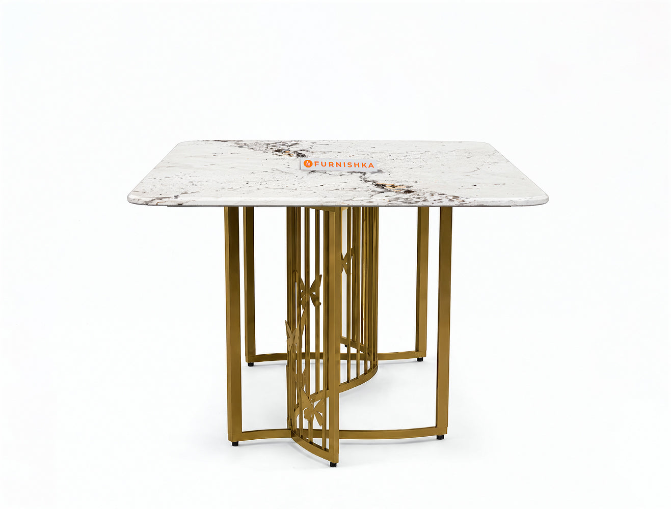 Elysian Dining Table 6 Seater PVD Gold Base - Furnishka
