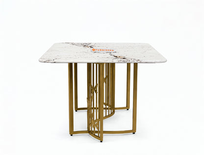 Elysian Dining Table 6 Seater PVD Gold Base - Furnishka