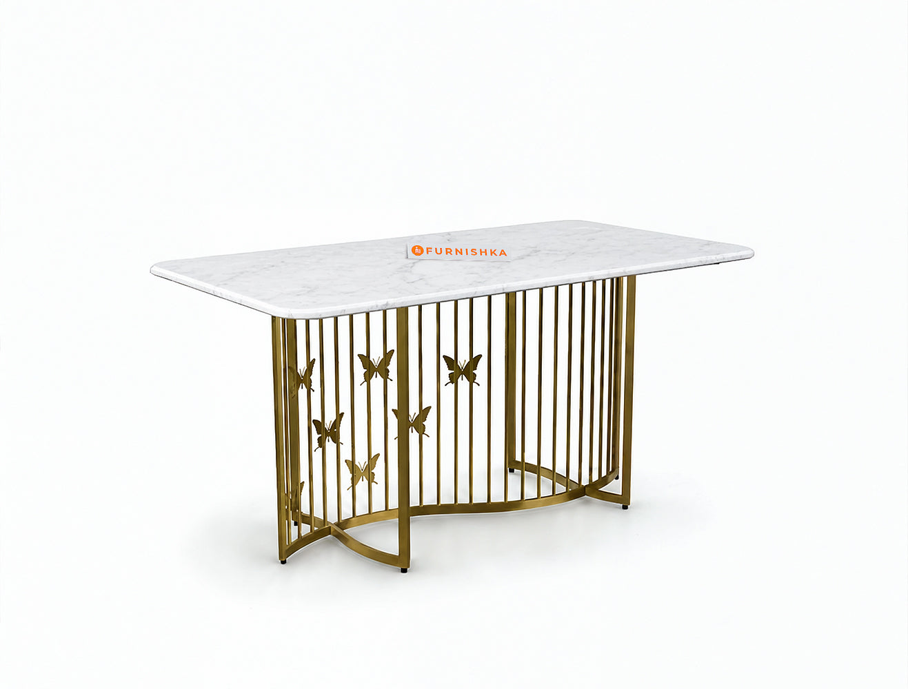 Elysian Dining Table 6 Seater PVD Gold Base - Furnishka