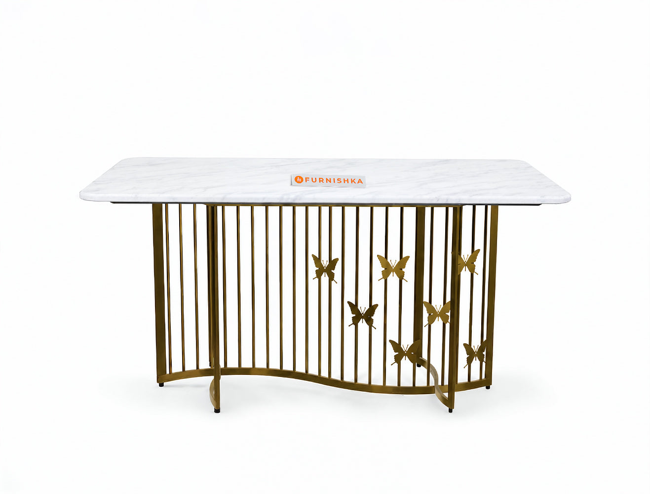 Elysian Dining Table 6 Seater PVD Gold Base - Furnishka