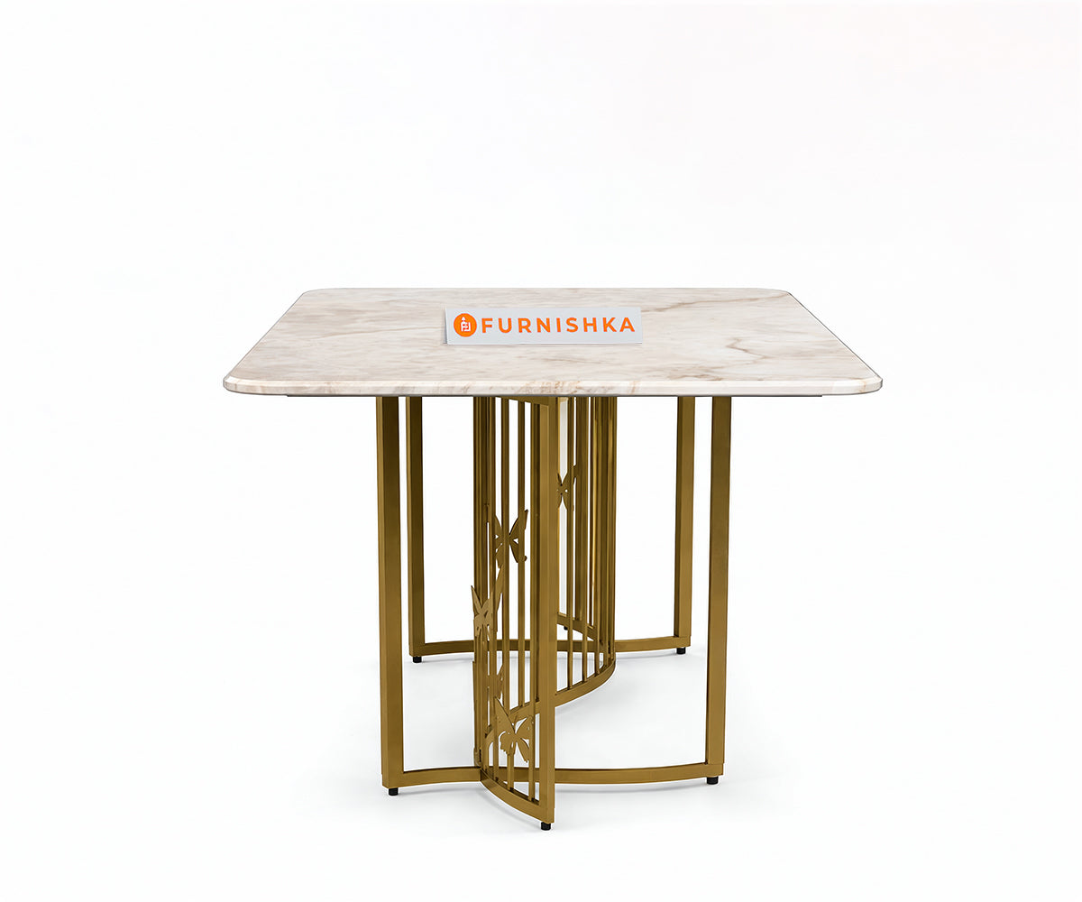 Elysian Dining Table 6 Seater PVD Gold Base - Furnishka