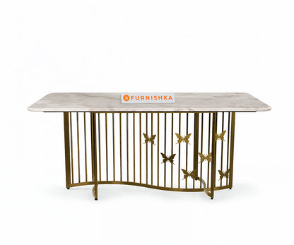 Elysian Dining Table 6 Seater PVD Gold Base - Furnishka