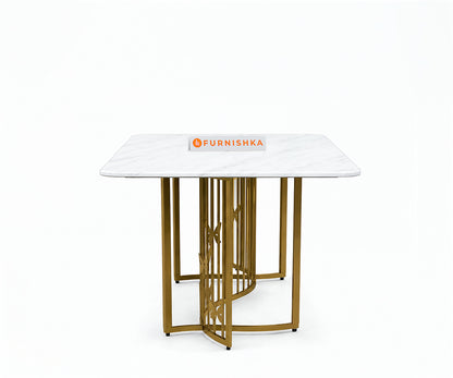 Elysian Dining Table 6 Seater PVD Gold Base - Furnishka