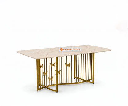 Elysian Dining Table 6 Seater PVD Gold Base - Furnishka