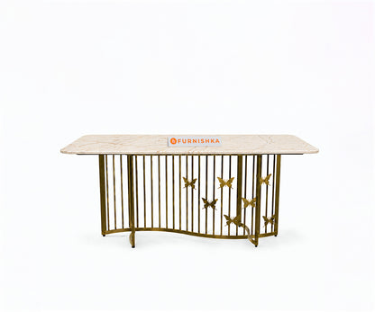 Elysian Dining Table 6 Seater PVD Gold Base - Furnishka