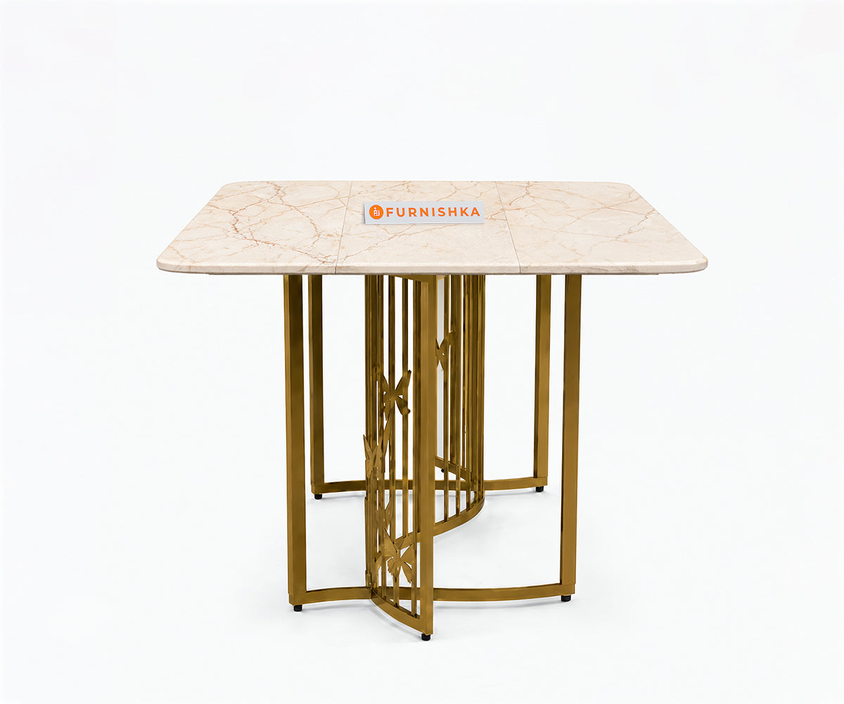 Elysian Dining Table 6 Seater PVD Gold Base - Furnishka