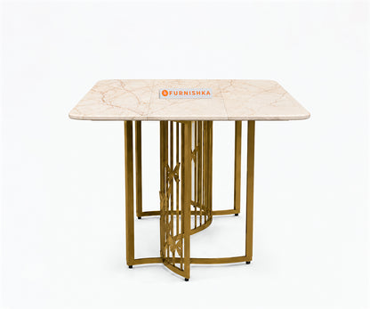Elysian Dining Table 6 Seater PVD Gold Base - Furnishka