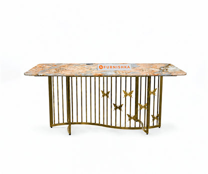 Elysian Dining Table 6 Seater PVD Gold Base - Furnishka