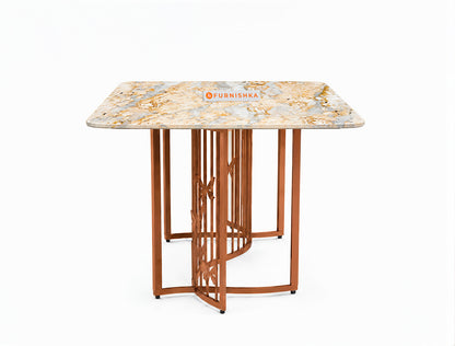 Elysian Dining Table 6 Seater Rose Gold Base - Furnishka