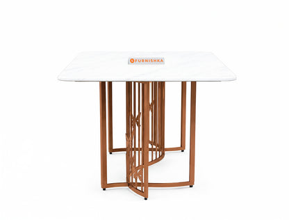 Elysian Dining Table 6 Seater Rose Gold Base - Furnishka