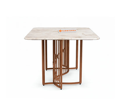 Elysian Dining Table 6 Seater Rose Gold Base - Furnishka