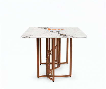 Elysian Dining Table 6 Seater Rose Gold Base - Furnishka