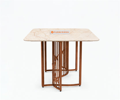 Elysian Dining Table 6 Seater Rose Gold Base - Furnishka