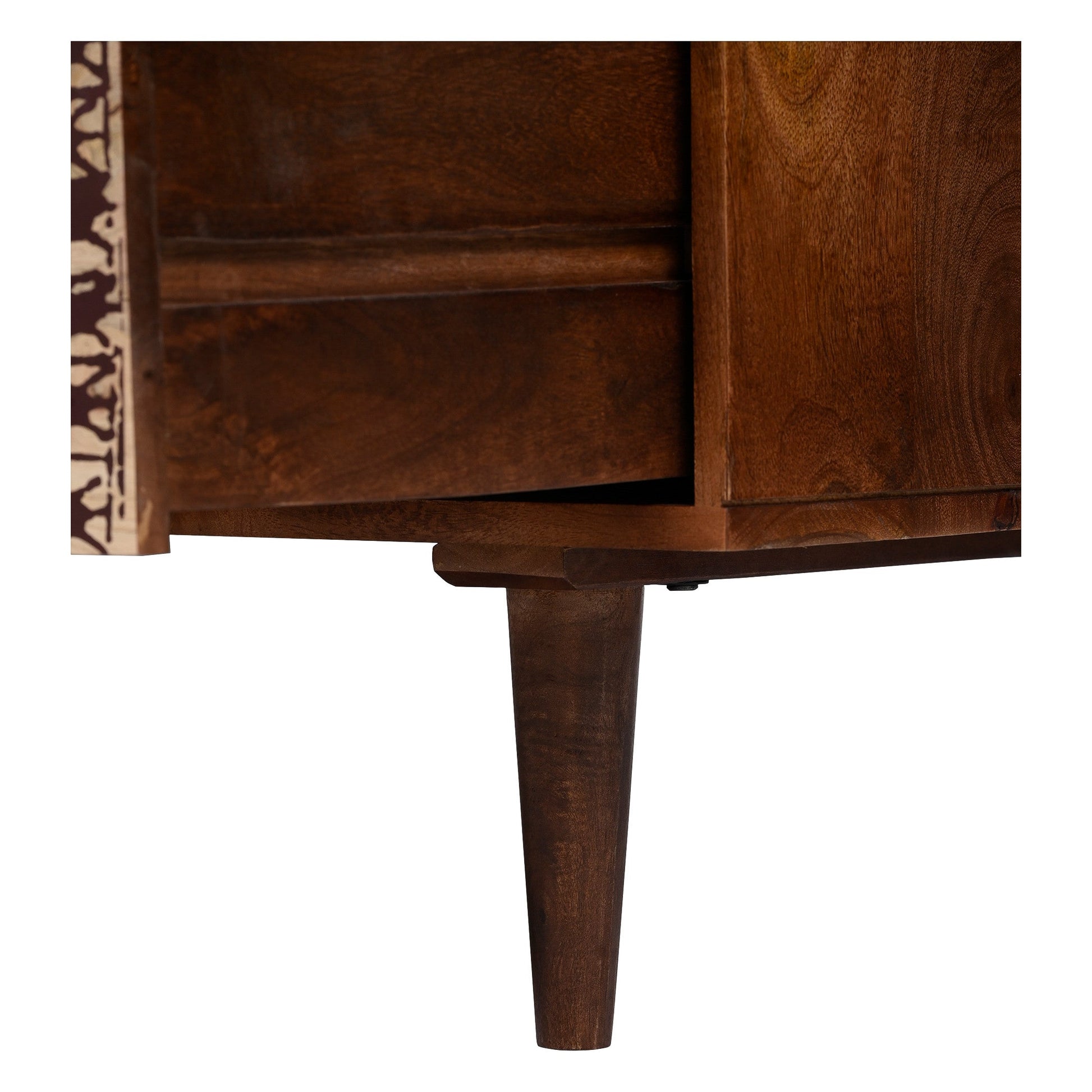 Emaada Solid Wood Chest Of 6 Drawers In Teak Finish - Furnishka 