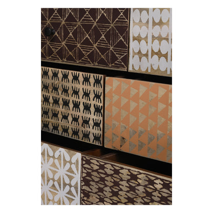 Emaada Solid Wood Chest Of 6 Drawers In Teak Finish - Furnishka 