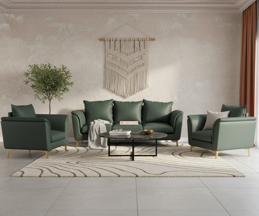 Emilie Leatherette Sofa 3+1+1 Seater - Furnishka