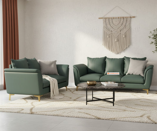 Emilie Leatherette Sofa 3+2 Seater - Furnishka