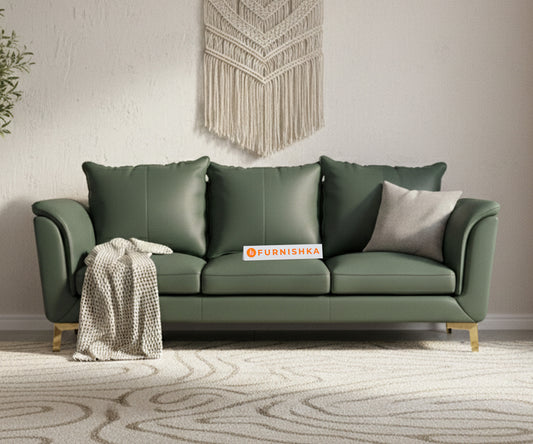Emilie Leatherette Sofa 3 Seater - Furnishka
