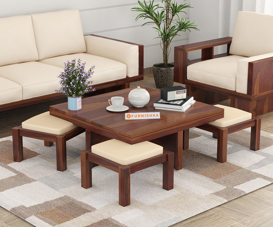 Evan Sheesham Wood Coffee Table - Furnishka 