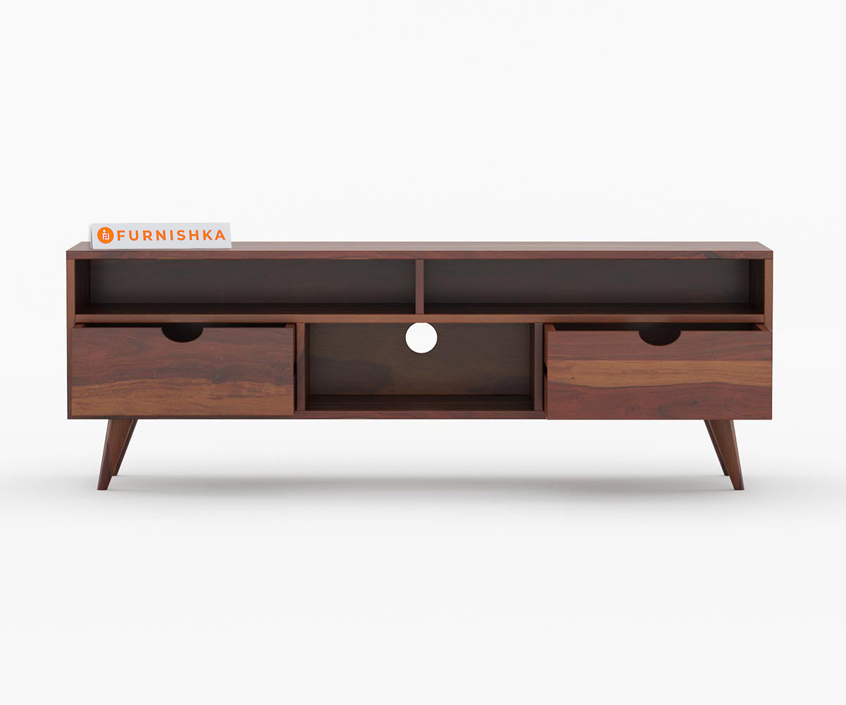 Flora Sheesham Wood Tv Cabinets with Drawers and Storage