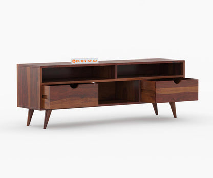 Flora Sheesham Wood Tv Cabinets with Drawers and Storage