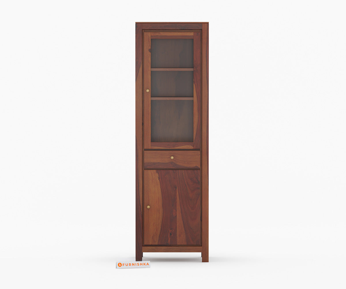 Falcon Crockery Sheesham Wood Kitchen Cabinet - Furnishka 