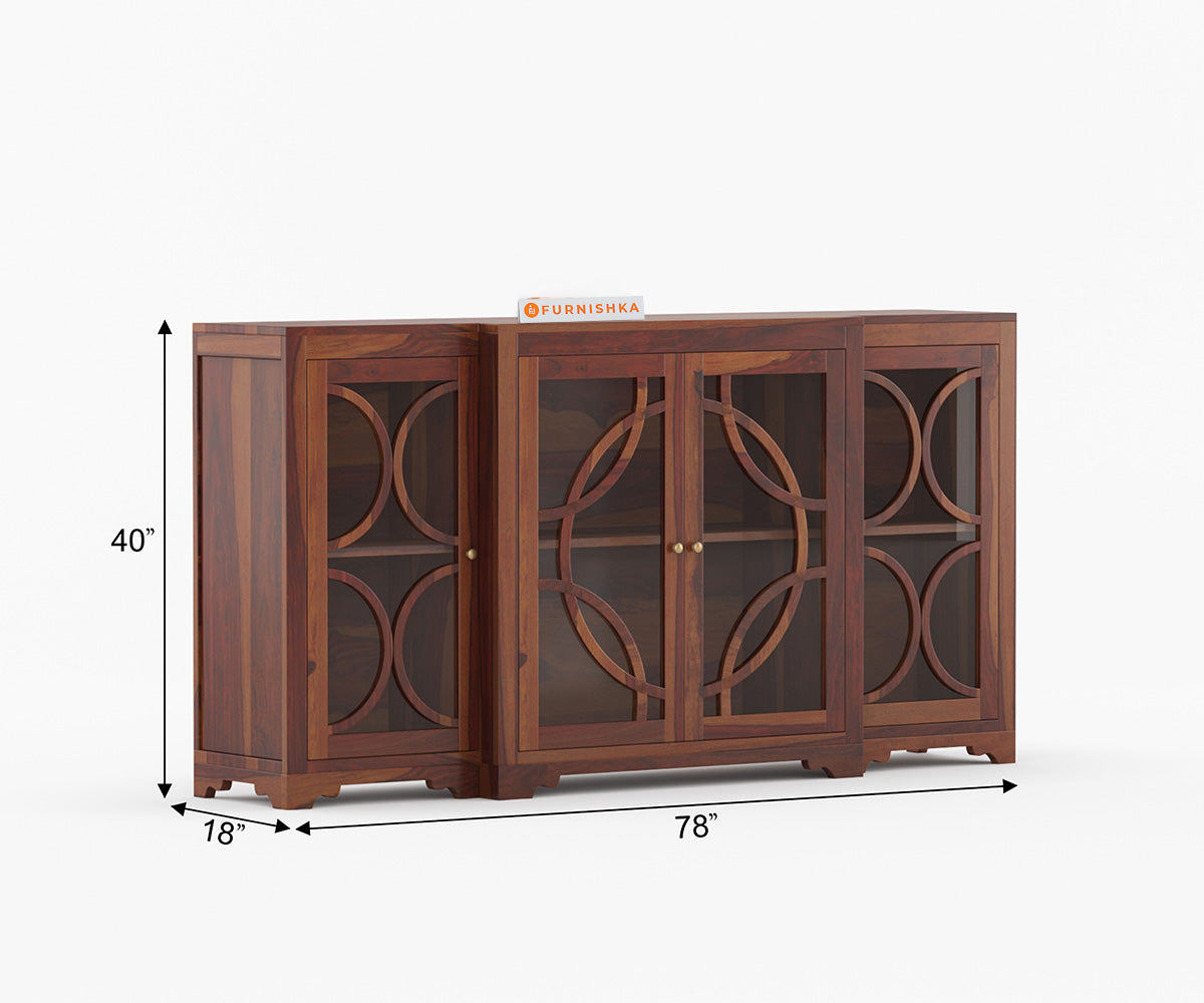 Feast Crockery Sheesham Wood Kitchen Cabinet - Furnishka 
