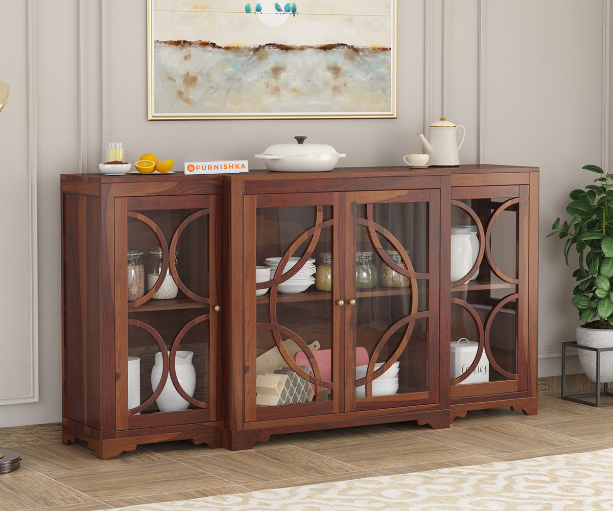 Feast Crockery Sheesham Wood Kitchen Cabinet - Furnishka 