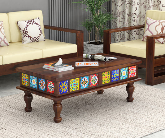 Gavin Tile Sheesham Wood Coffee Table