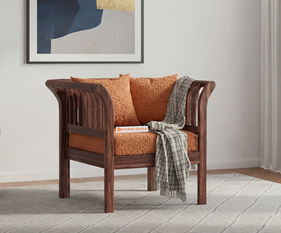 Garud 1 Seater Sofa With Anthology Fabric Orange