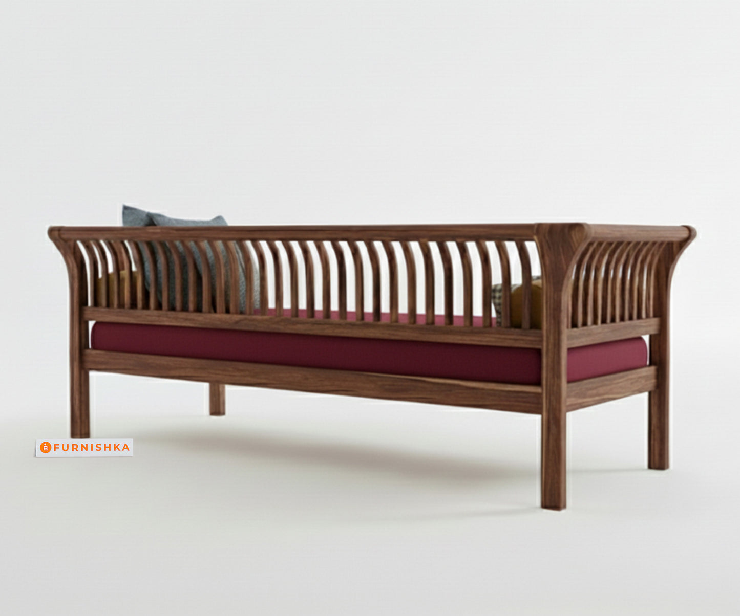 Garud 3 + 1 + 1 Sofa Set Red Wine - Furnishka 