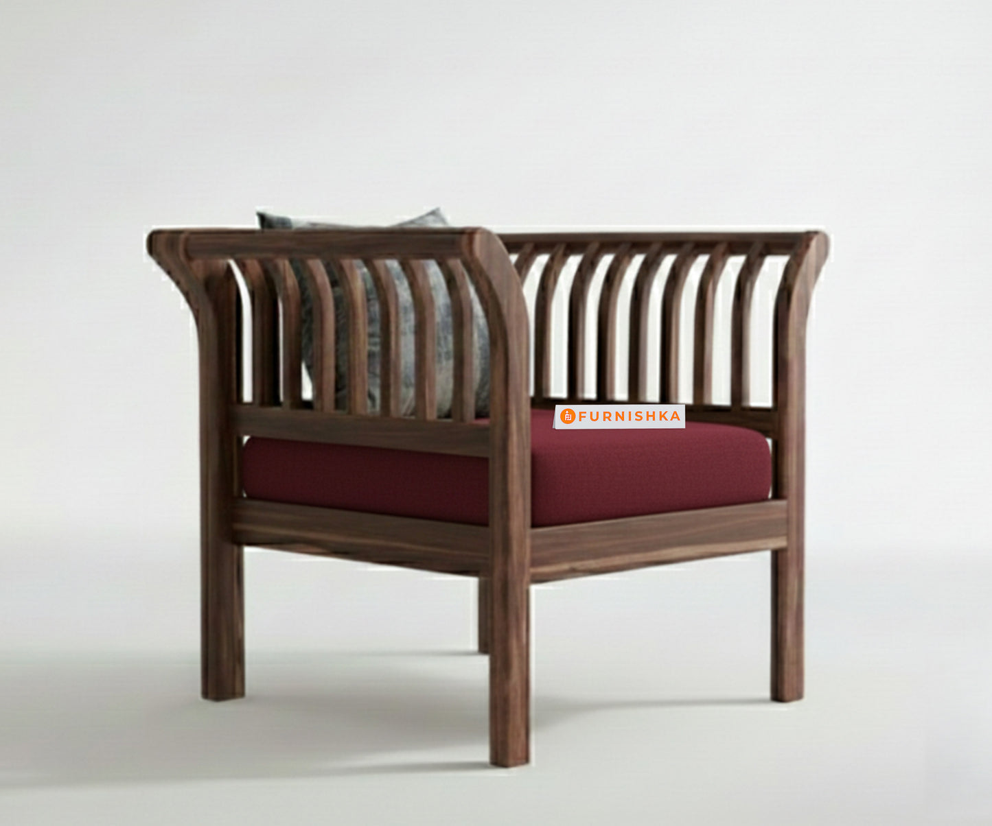 Garud 3 + 1 + 1 Sofa Set Red Wine - Furnishka 