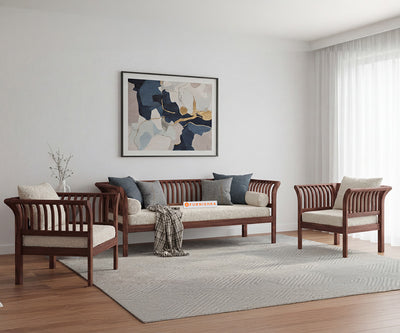 Garud 3+1+1 Sofa Set With Anthology Fabric Light Beige