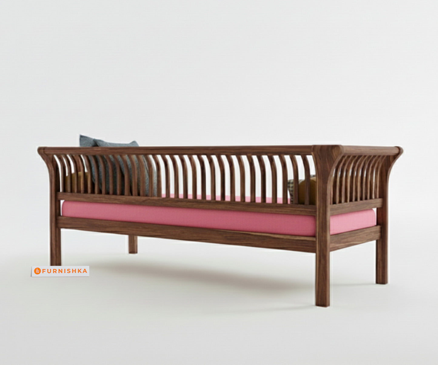 Garud 3 + 2 Sofa Set  Flamingo Pink - Furnishka 